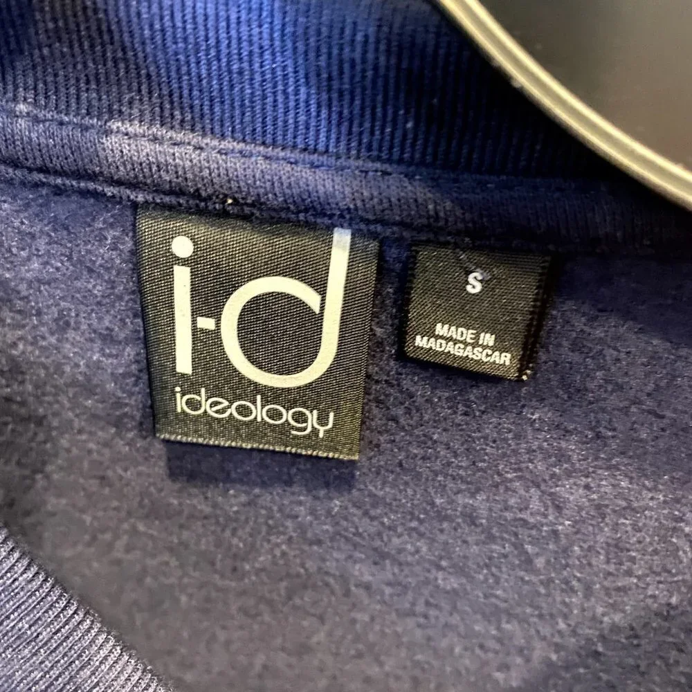ID Ideology Mens Fleece Pullover Crewneck Sweatshirt Navy Size S - Picture 5 of 6